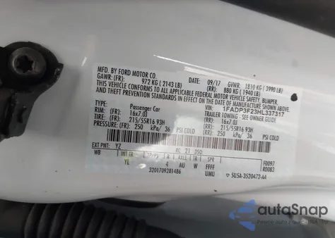 2017 Ford Focus Se from USA, damaged, VIN 1FADP3F23HL337317